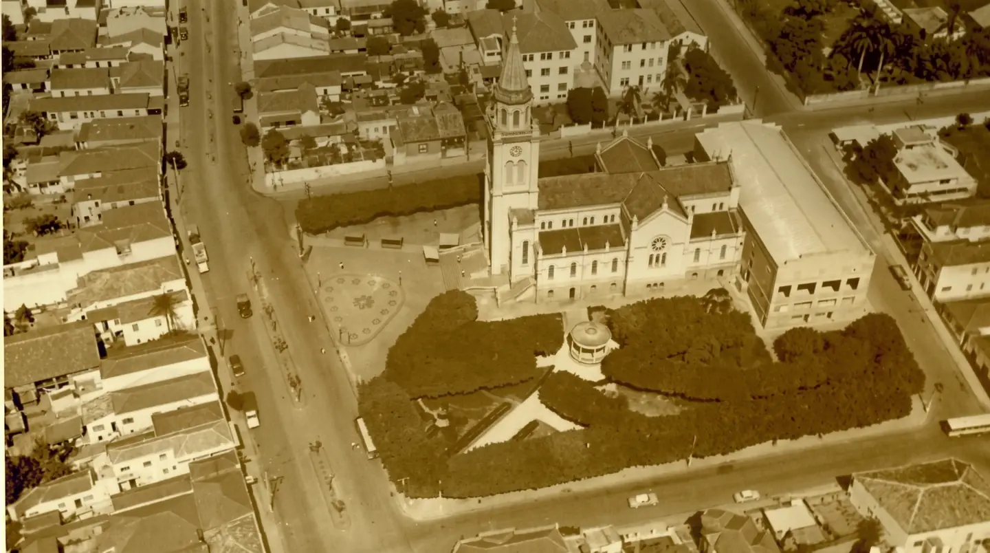 Vista aérea histórica do centro de Jundiaí